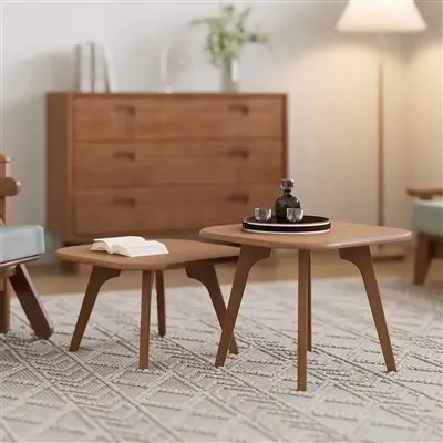 Bwrdd Coffi Cnau Ffrengig Bach